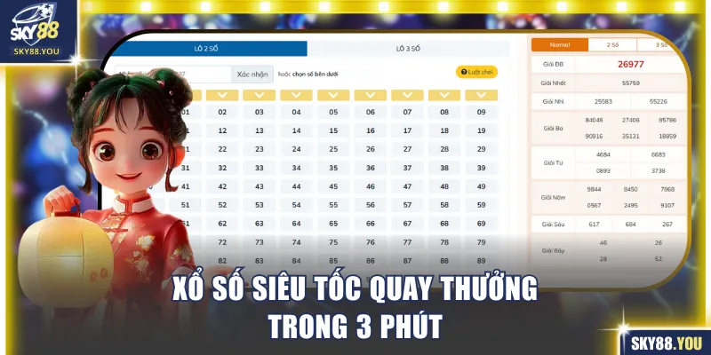 XS siêu tốc quay thưởng trong 3 phút